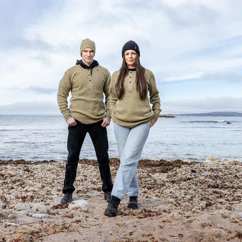 Stanfield's Heritage Heavy Wool Henley Shirts: Models 1328, 1329 & 1315GL in Gray Mist – Built for Canadian Backcountry - Axeman.ca