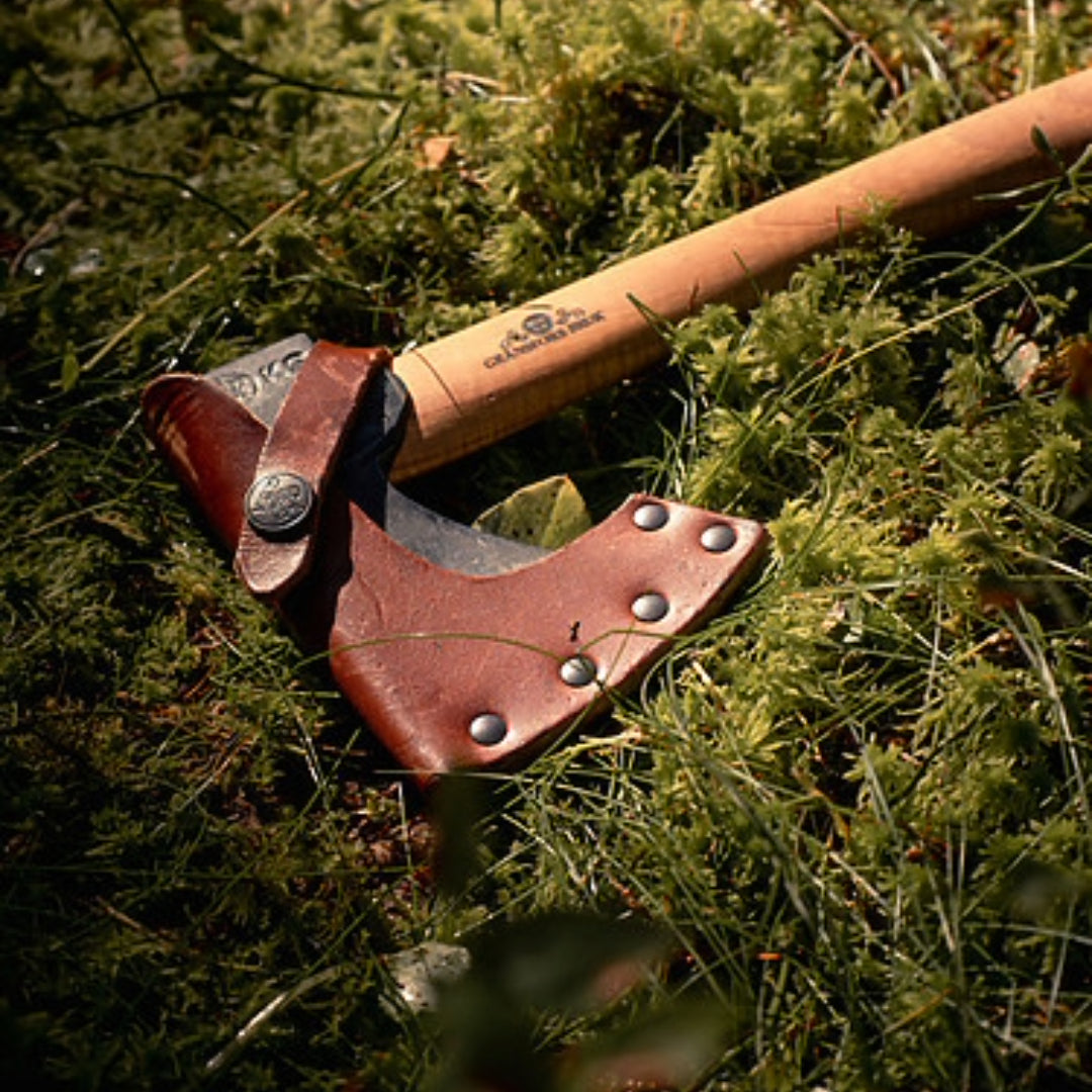 Hand-forged Gränsfors Bruk axe close-up