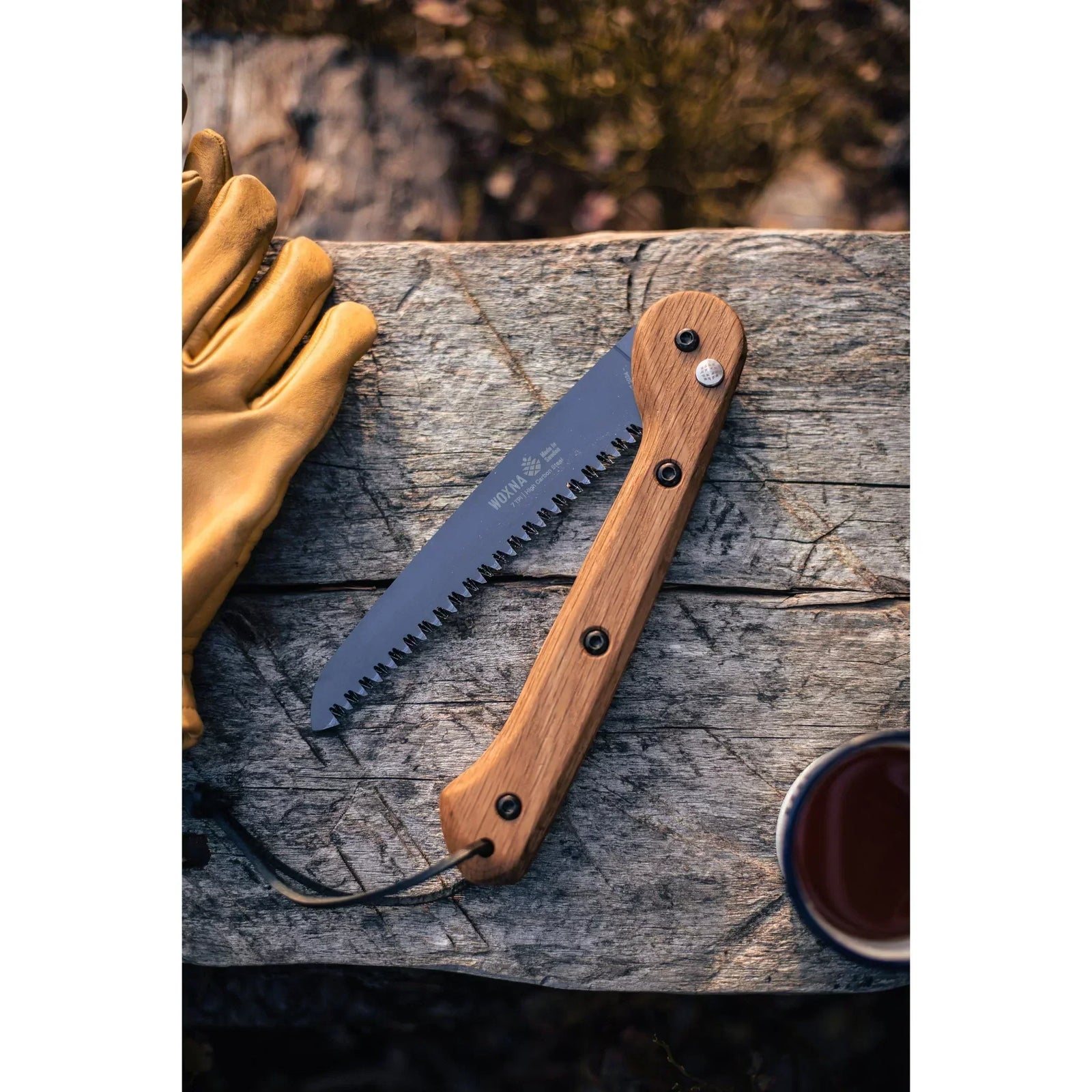 Woxna Folding Saw open with aggressive Swedish steel teeth