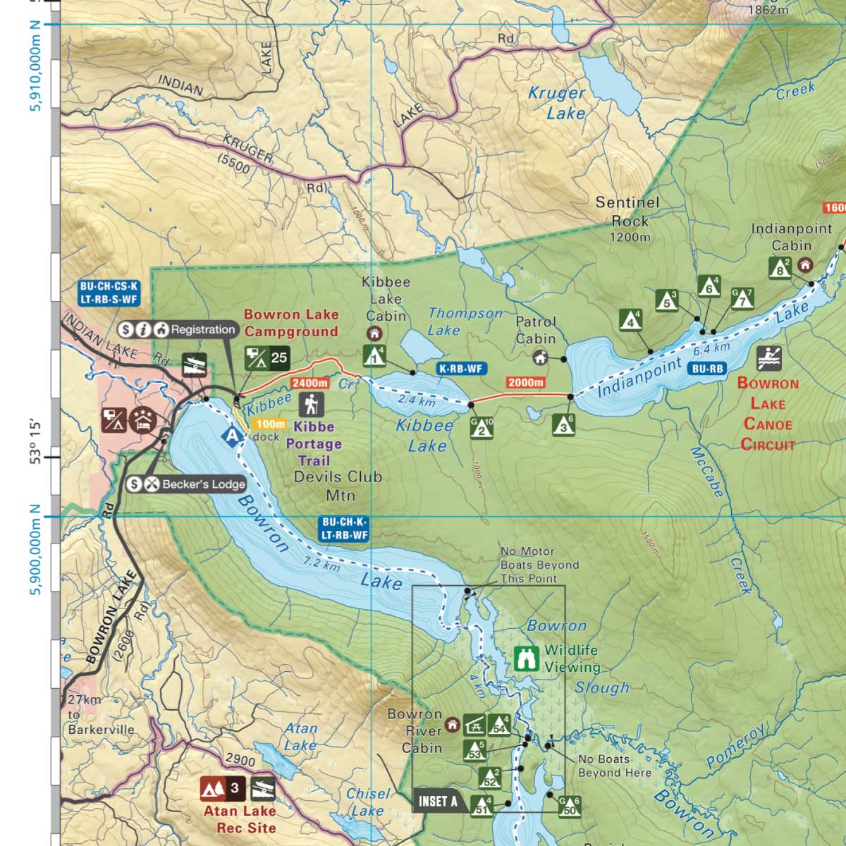 Bowron Lake Provincial Park BC - Destination Map