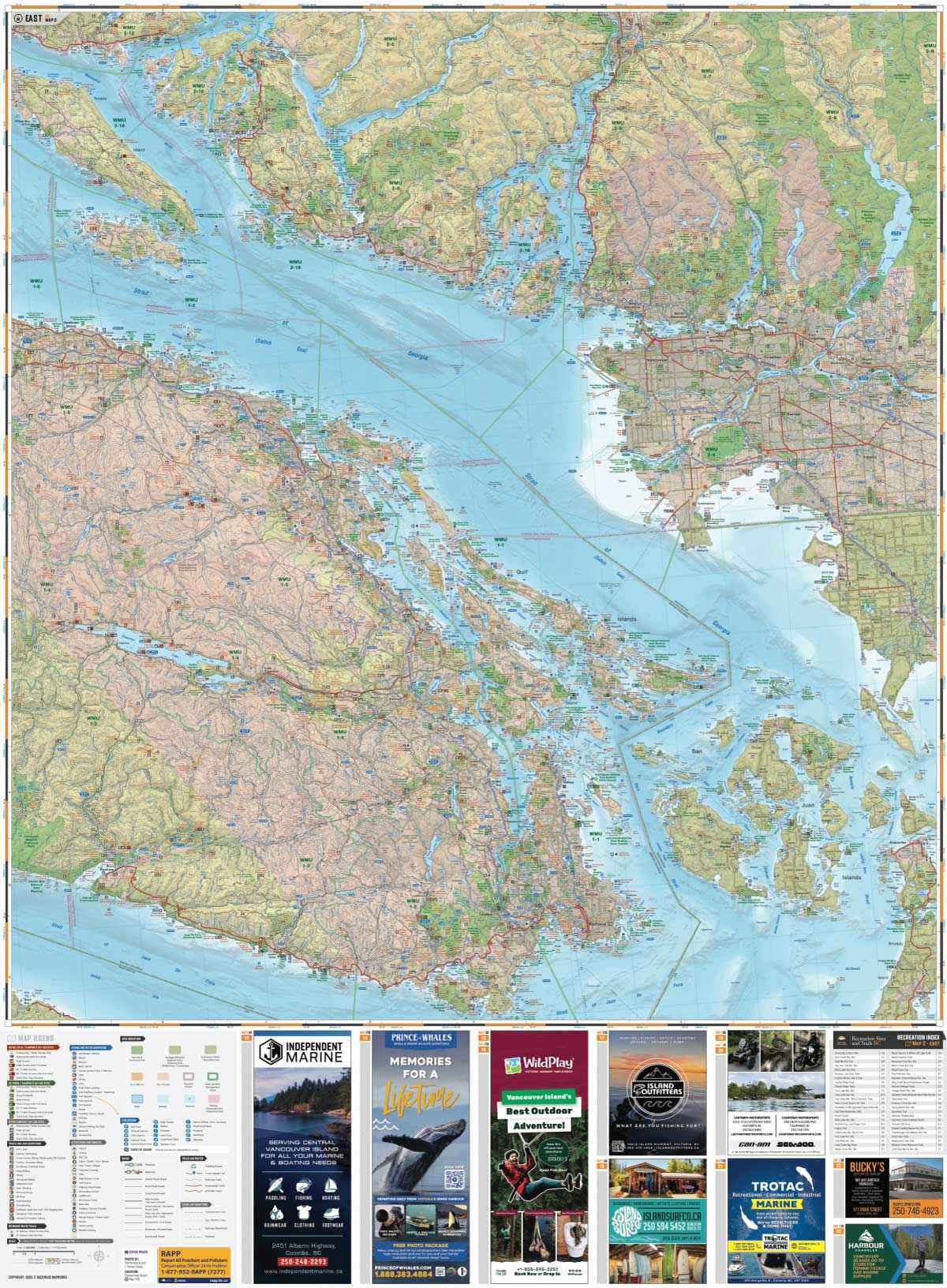 Carte récréative du sud de l'île de Vancouver (Colombie-Britannique)