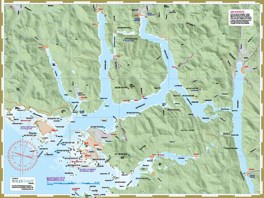 203 North Nootka Sound Kayaking and Boating Map (including Nuchatlitz)