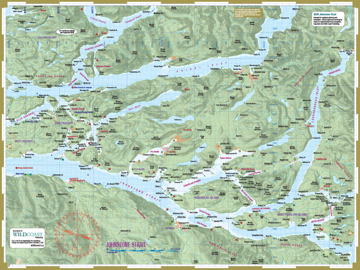 236 Johnstone Strait Kayaking and Boating Map