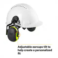 3M 3M™ PELTOR™ X Series Earmuffs, X4P5E, hard hat attached