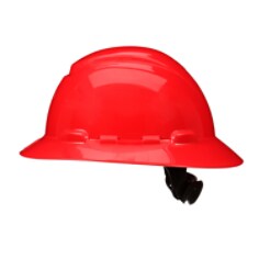 3M™ SecureFit™ Full Brim Hard Hat H-805SFR-UV, Red, 4-Point Pressure Diffusion Ratchet Suspension, with Uvicator