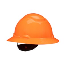 3M™ SecureFit™ Full Brim Hard Hat H-807SFR-UV, Hi-Vis Orange, 4-Point Pressure Diffusion Ratchet Suspension, with UVicator