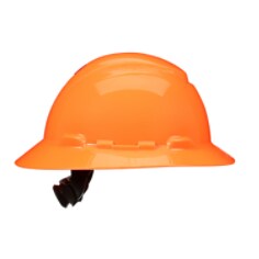 3M™ SecureFit™ Full Brim Hard Hat H-807SFR-UV, Hi-Vis Orange, 4-Point Pressure Diffusion Ratchet Suspension, with UVicator