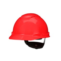 3M™ SecureFit™ Hard Hat H-705SFV-UV, Red, Vented, 4-Point Pressure Diffusion Ratchet Suspension, with Uvicator