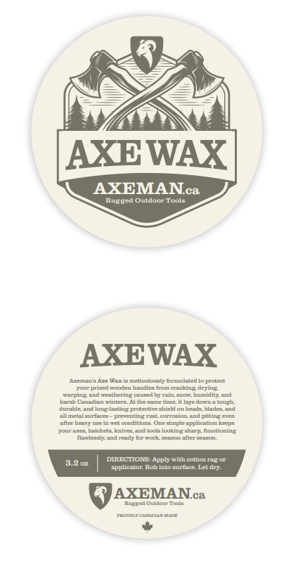 Axeman Axe Wax 3.2 oz can for axe blade and handle protection