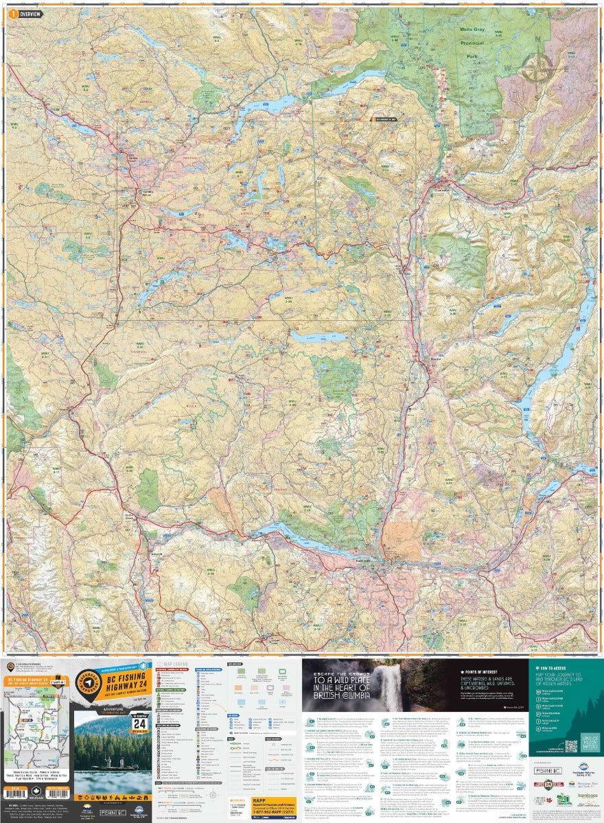 BC Fishing Highway 24 and The Land of Hidden Waters - Recreation Map ...
