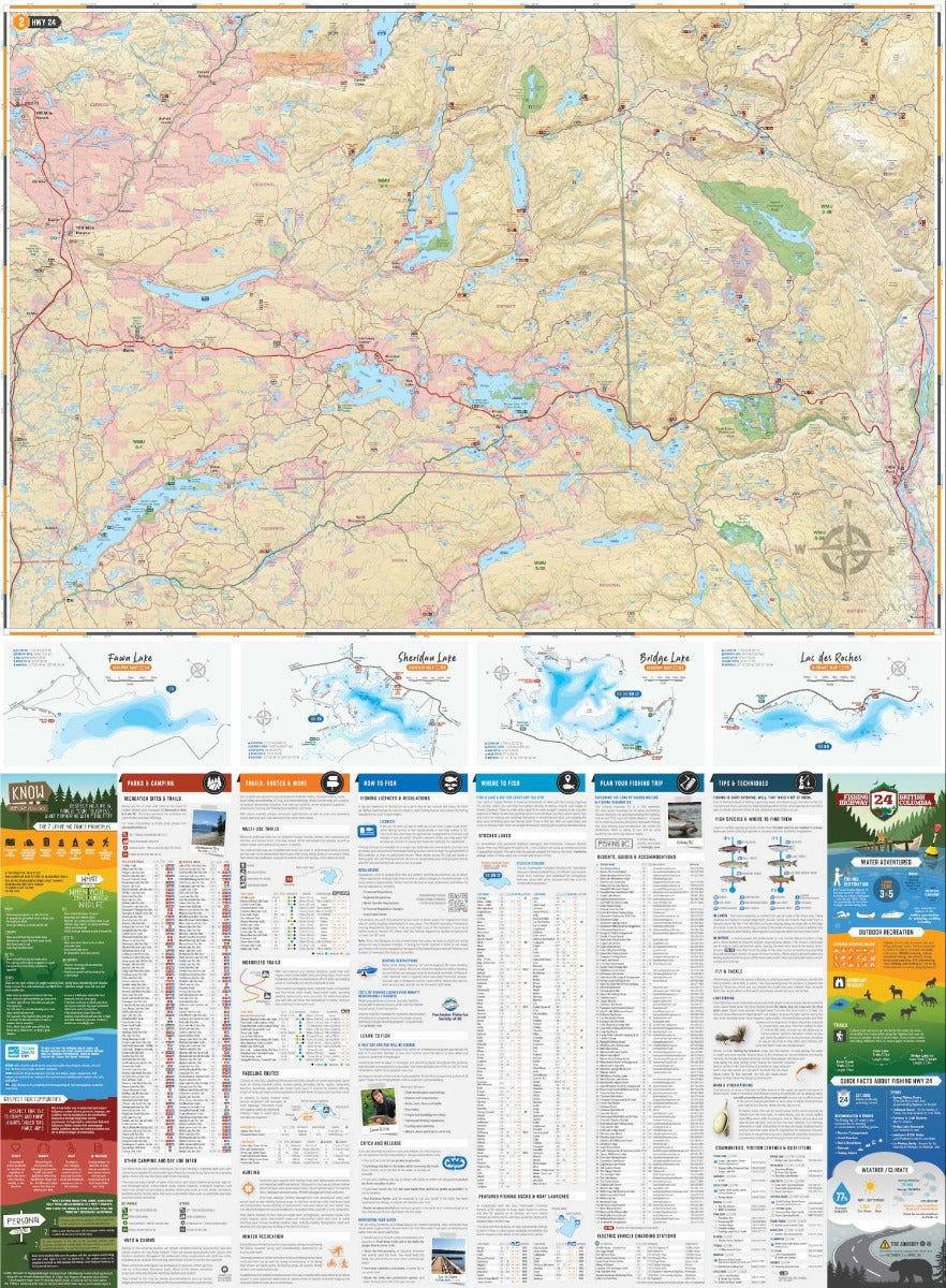 BC Fishing Highway 24 and The Land of Hidden Waters - Recreation Map ...
