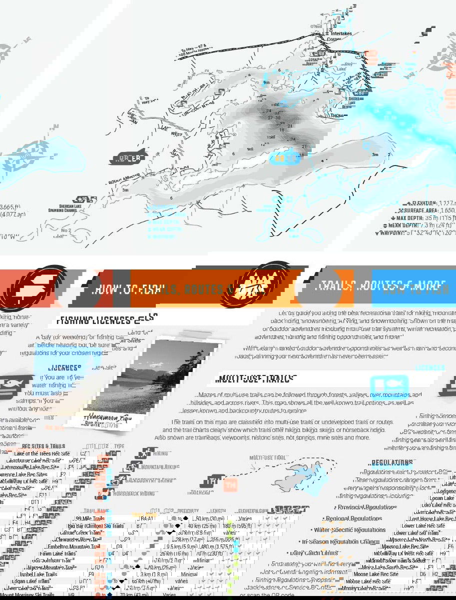 BC Fishing Highway 24 and The Land of Hidden Waters - Recreation Map