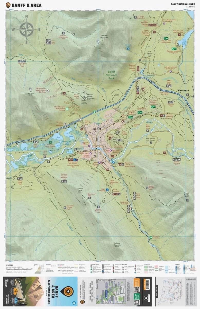 Banff & Area (Banff National Park, Alberta) - Destination Map – Buy ...