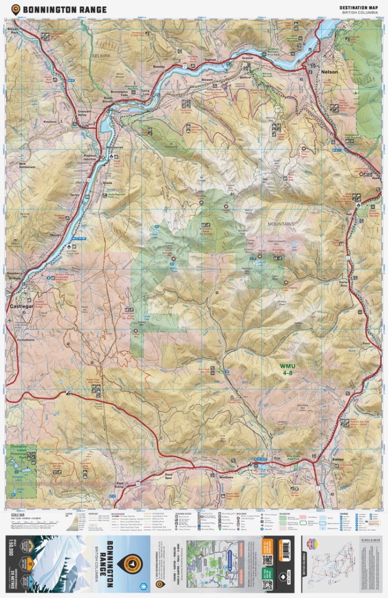 Bonnington Range BC - Destination Map