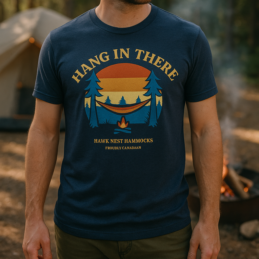 Hawk Nest  Cotton T-Shirt &quot;Hang In There&quot;