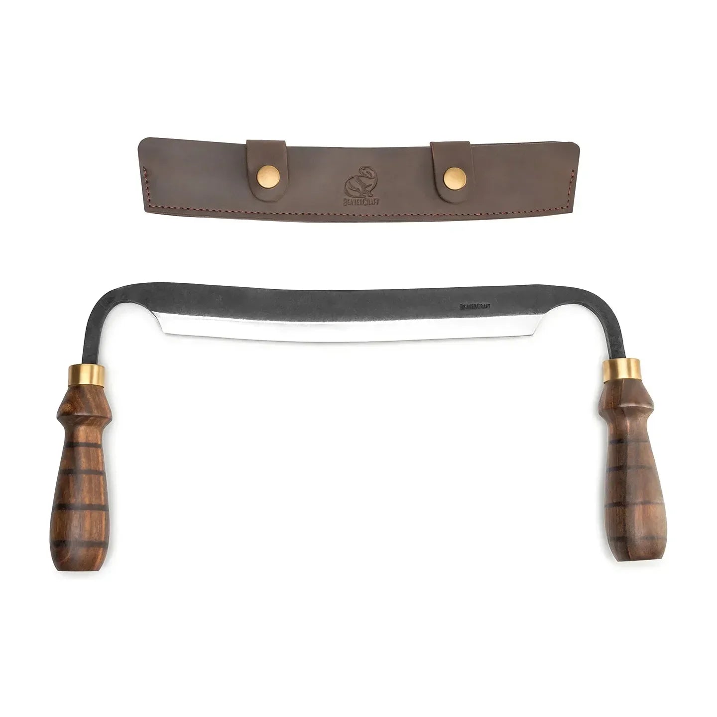 Beaver Craft Hand-Forged Drawknife with Leather Sheath - Axeman.ca