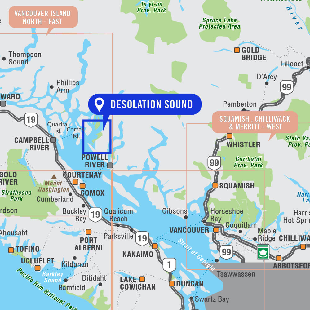 Desolation Sound Provincial Park BC - Destination Map
