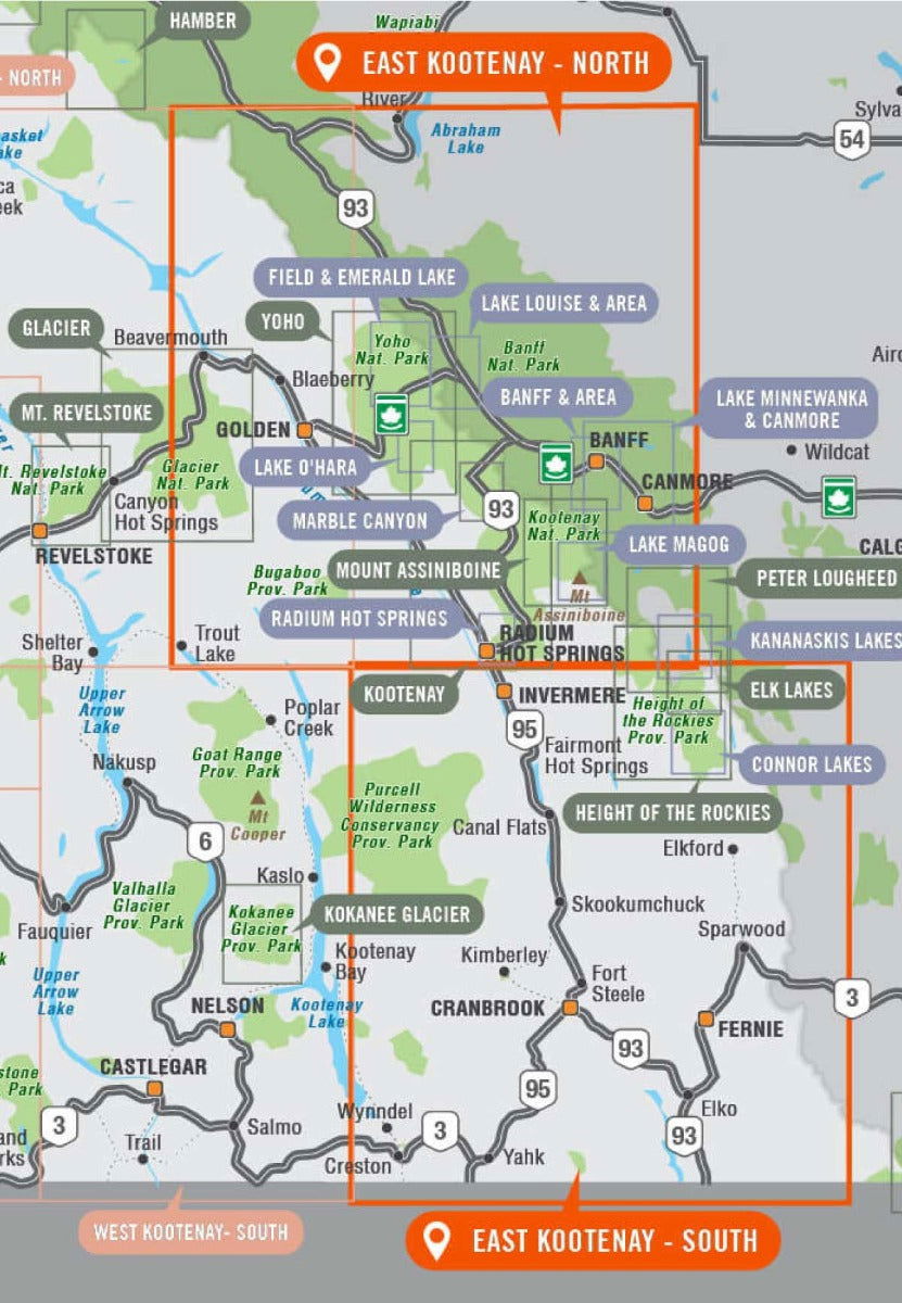 East Kootenay BC - Recreation Map
