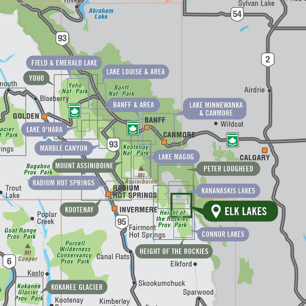 Elk Lakes Provincial Park BC - Park Map