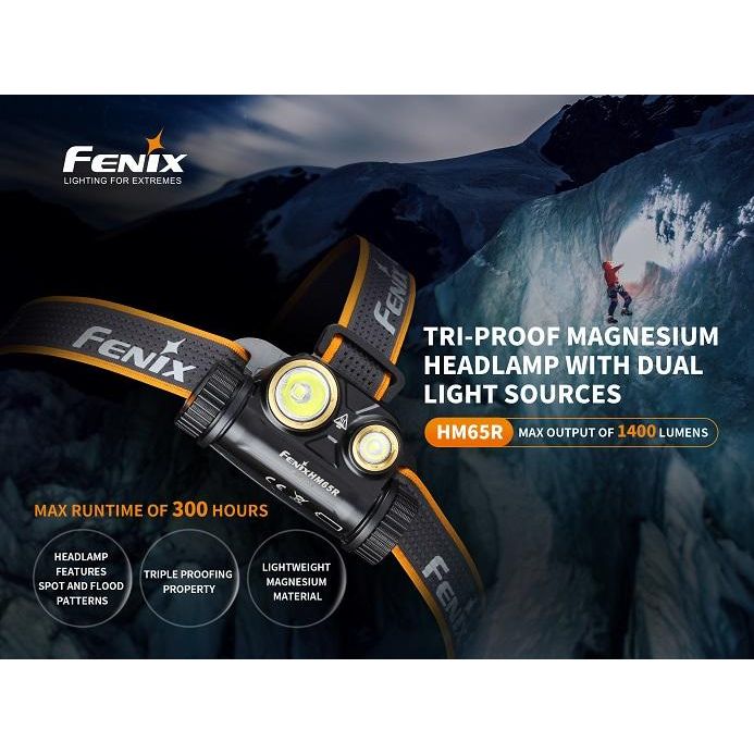 Fenix HM65R Rechargeable LED Headlamp - 1400 Lumens