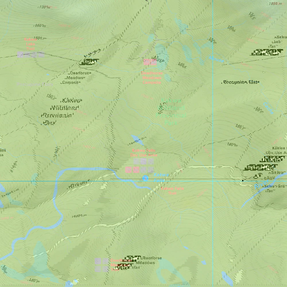 Kakwa Falls (Kakwa Wildland Provincial Park, Alberta) - Destination Map