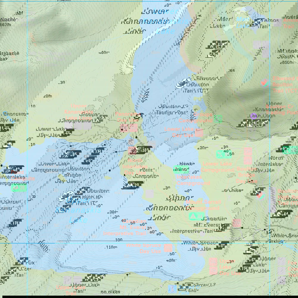 Kananaskis Lakes (Peter Lougheed Provincial Park, Alberta) - Destination Map