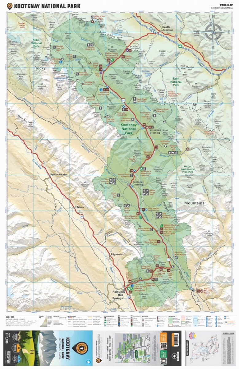 Kootenay National Park BC - Park Map