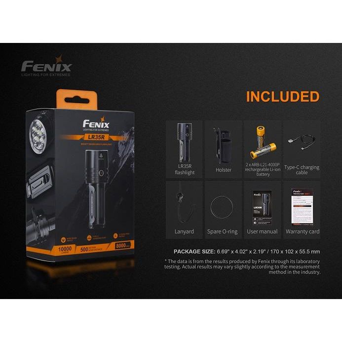 Fenix LR35R Rechargeable LED Flashlight - 10,000 Lumens