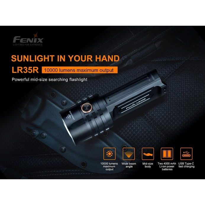 Fenix LR35R Rechargeable LED Flashlight - 10,000 Lumens