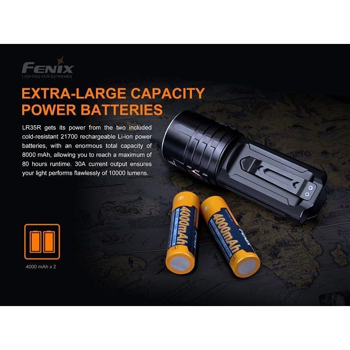 Fenix LR35R Rechargeable LED Flashlight - 10,000 Lumens