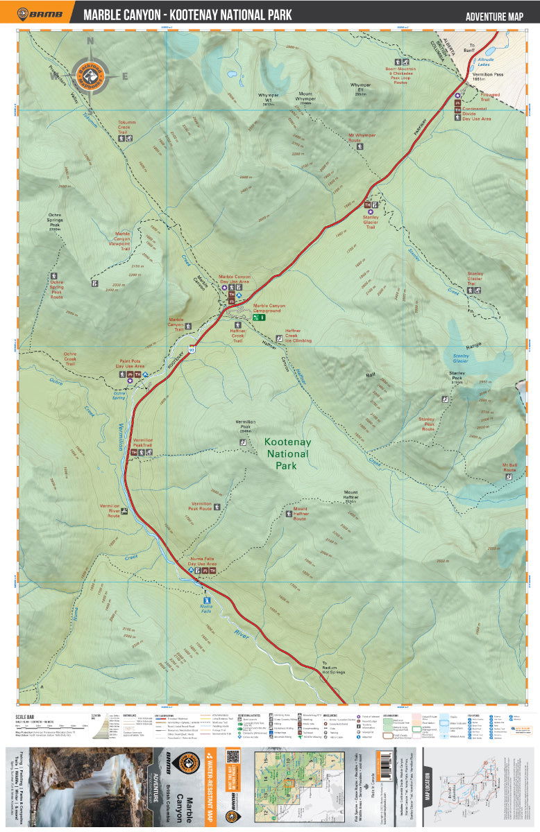 Marble Canyon (Kootenay National Park, BC) - Destination Map