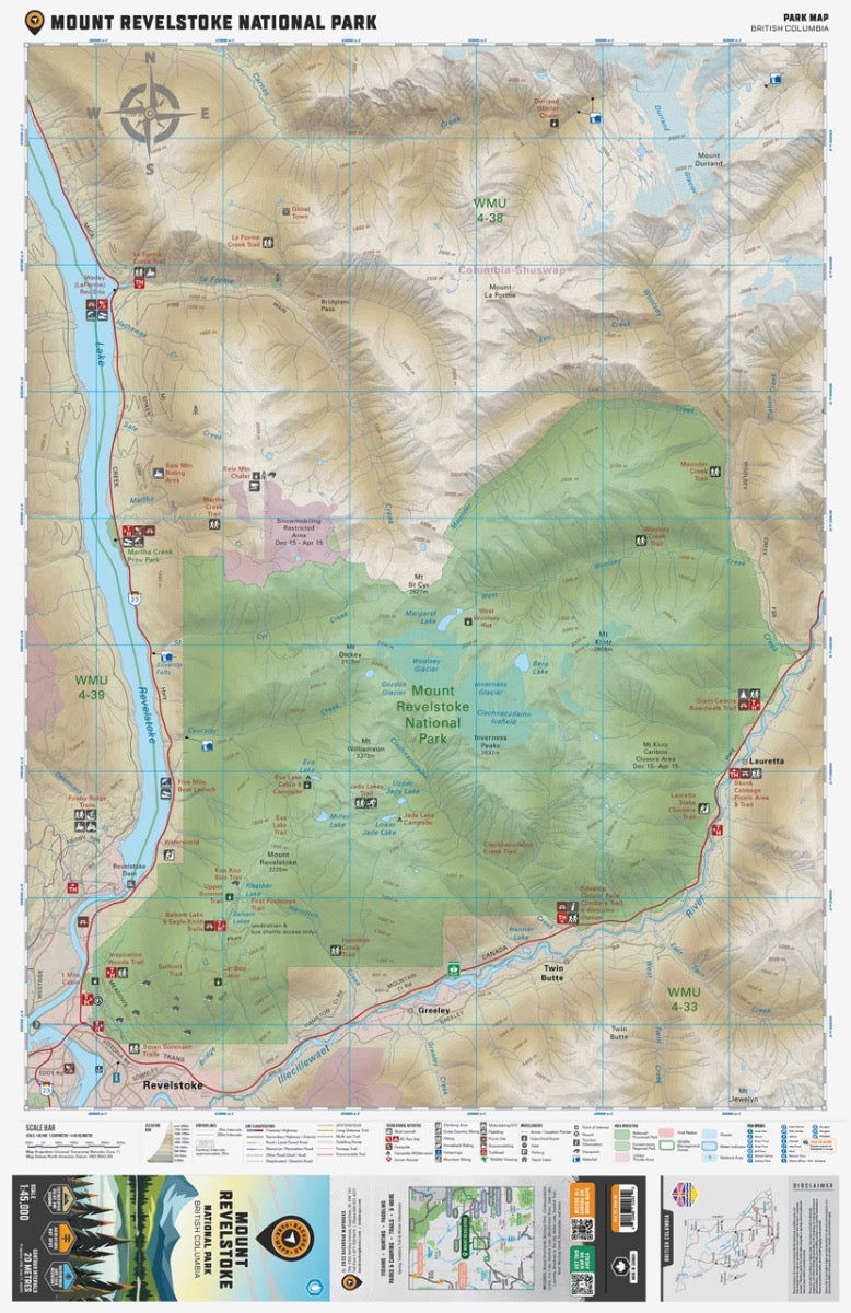 Mount Revelstoke National Park BC - Park Map