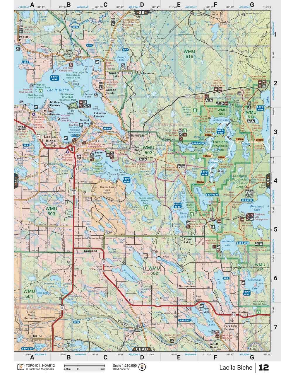 Carte routière du nord de l'Alberta