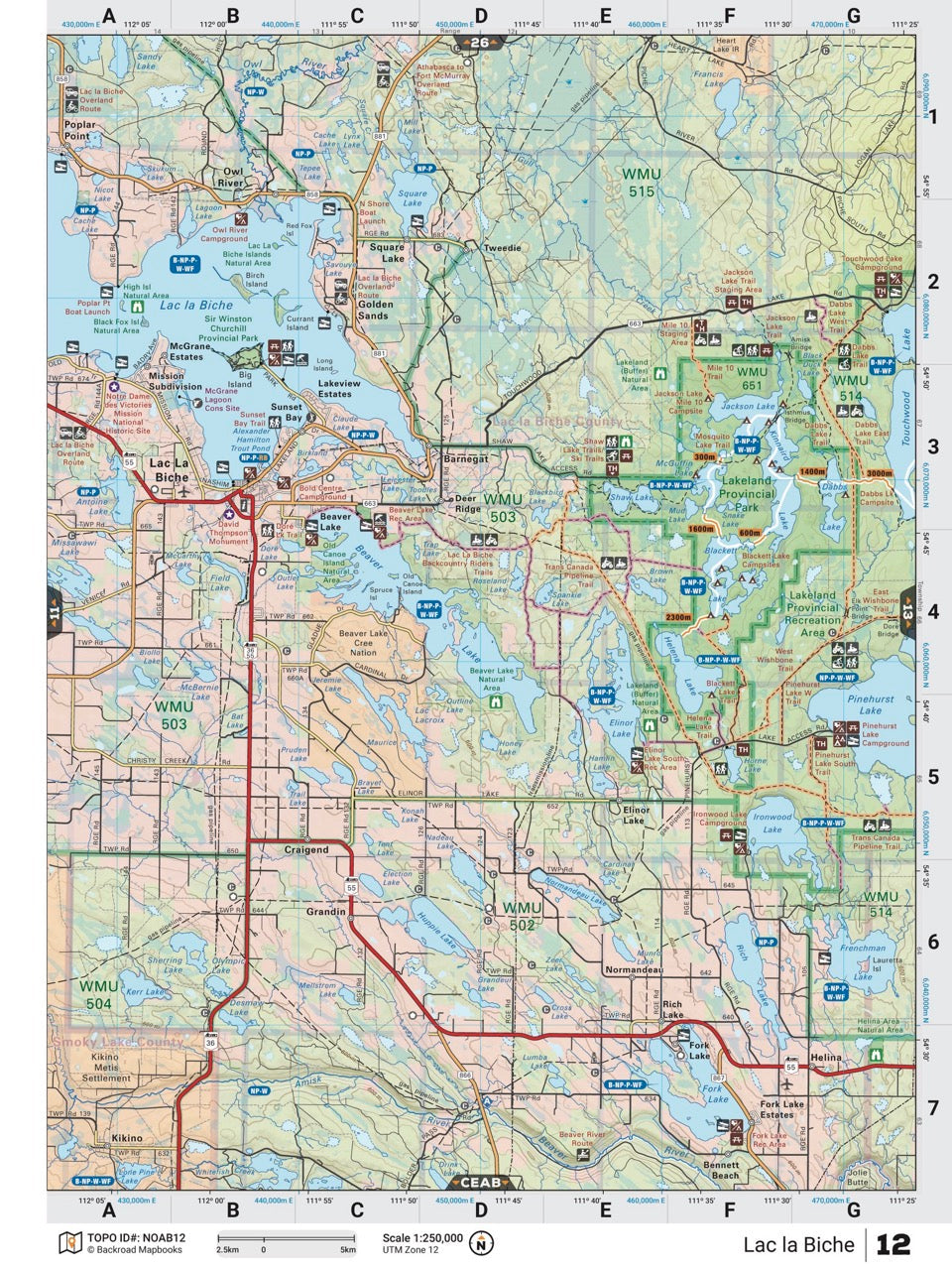 Carte routière du nord de l'Alberta