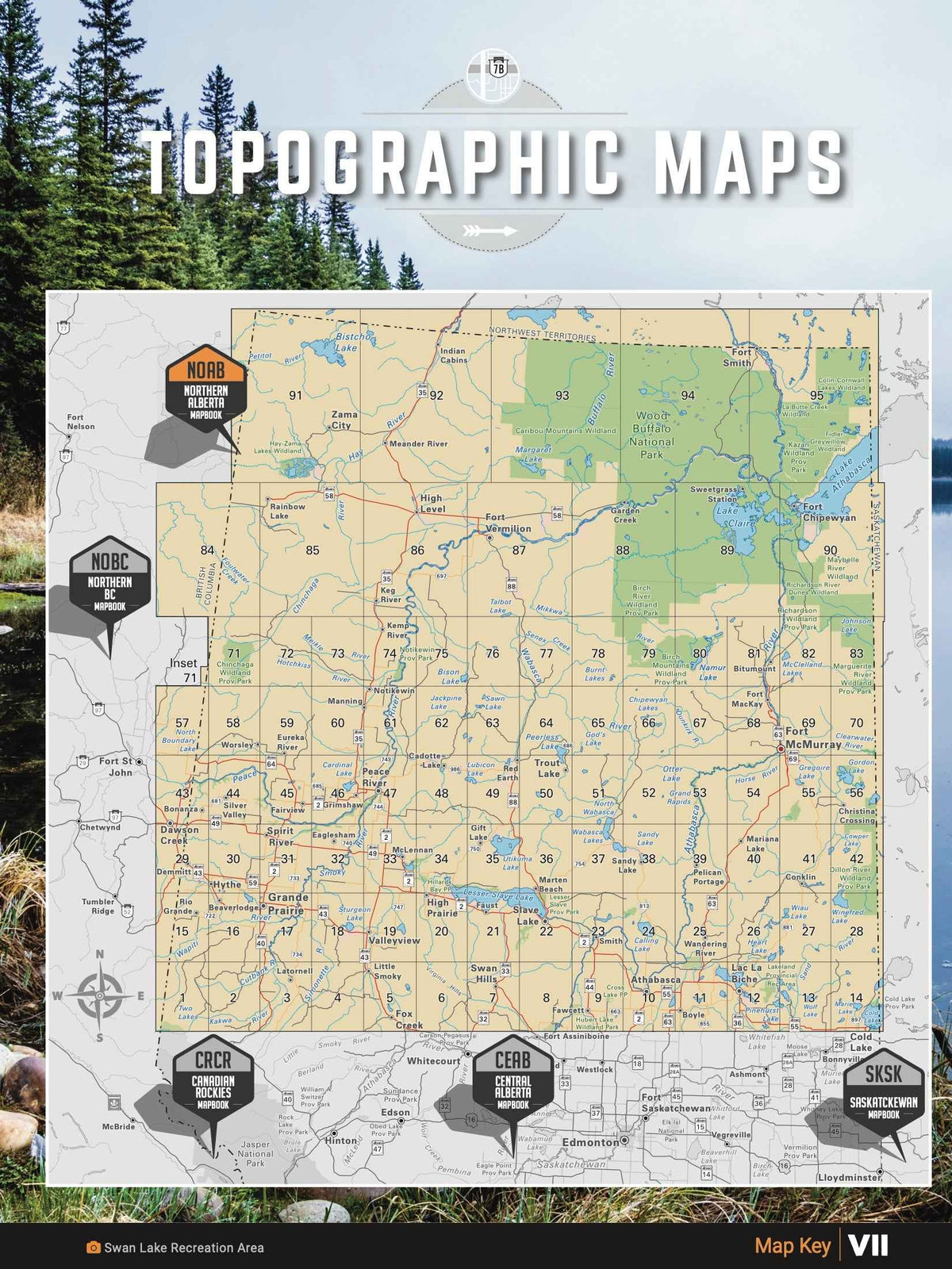 Carte routière du nord de l'Alberta