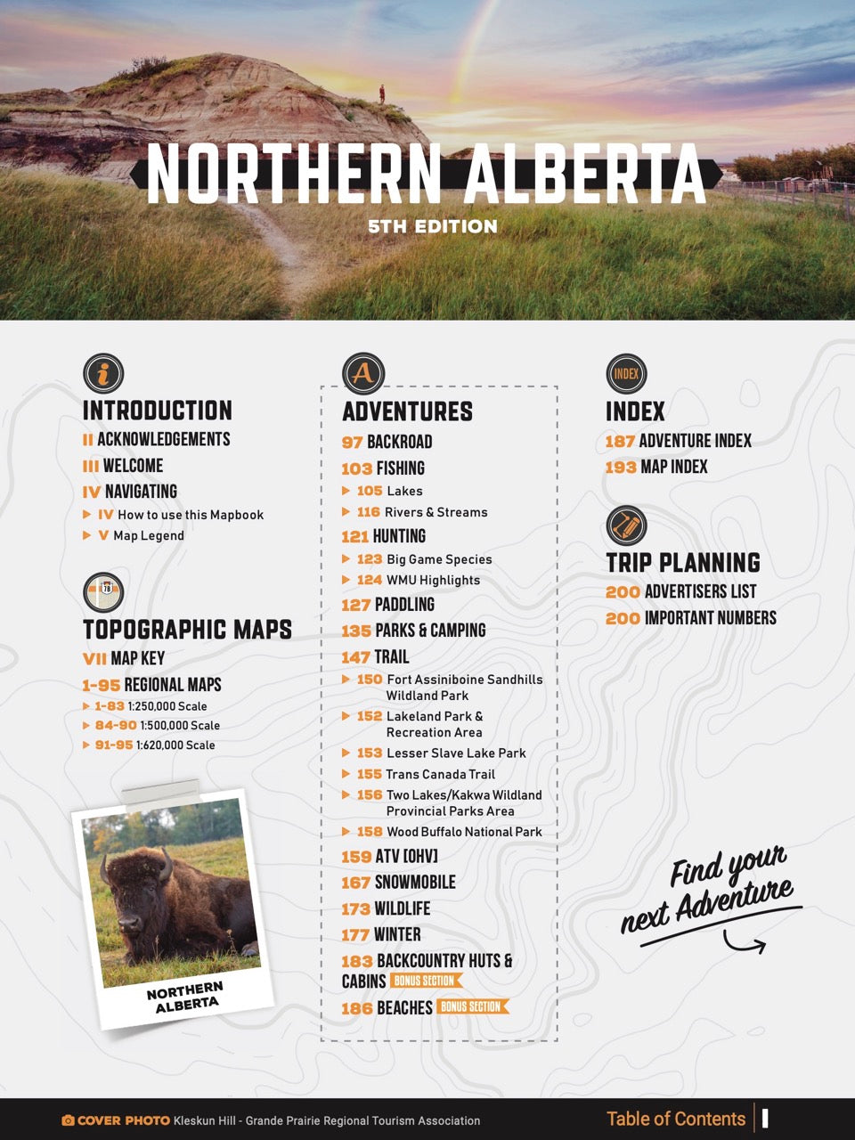 Carte routière du nord de l'Alberta