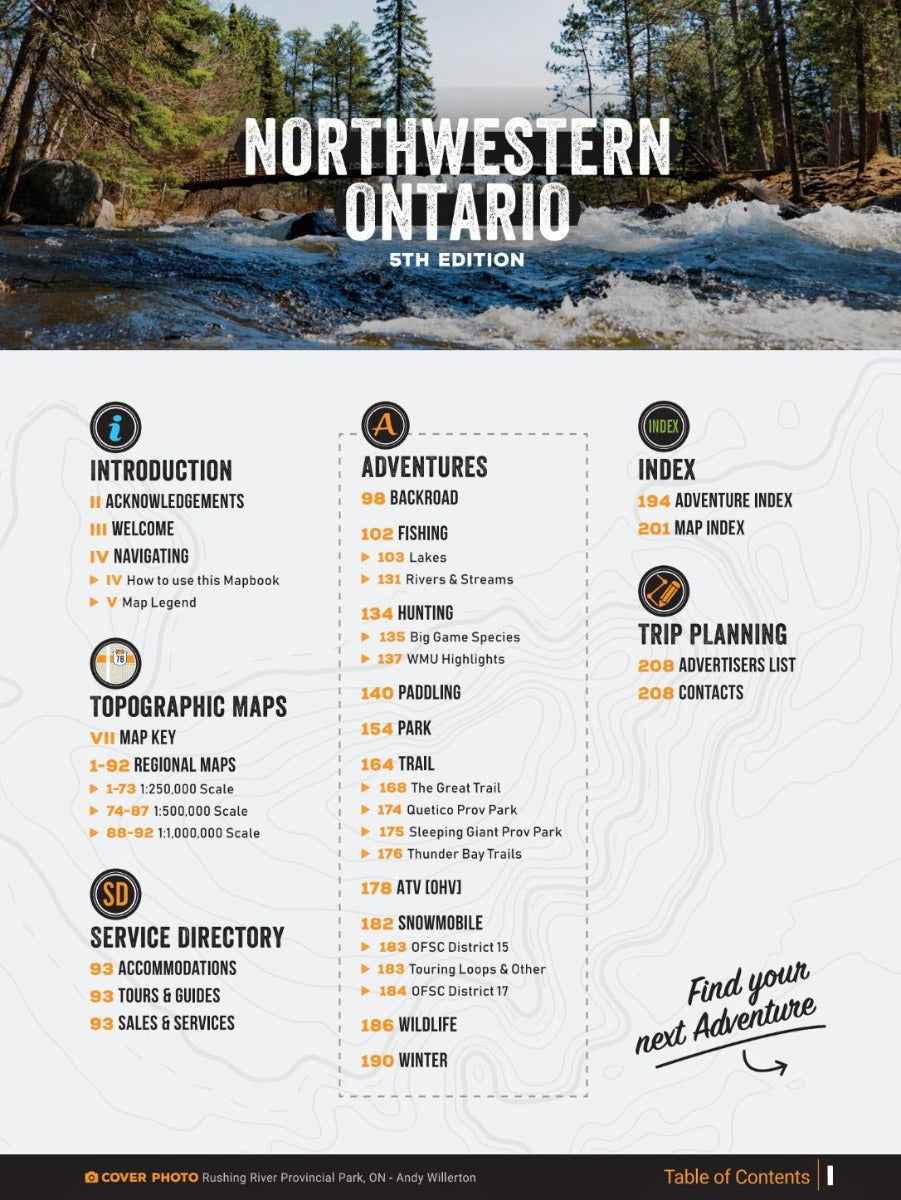 Carte routière du nord-ouest de l'Ontario