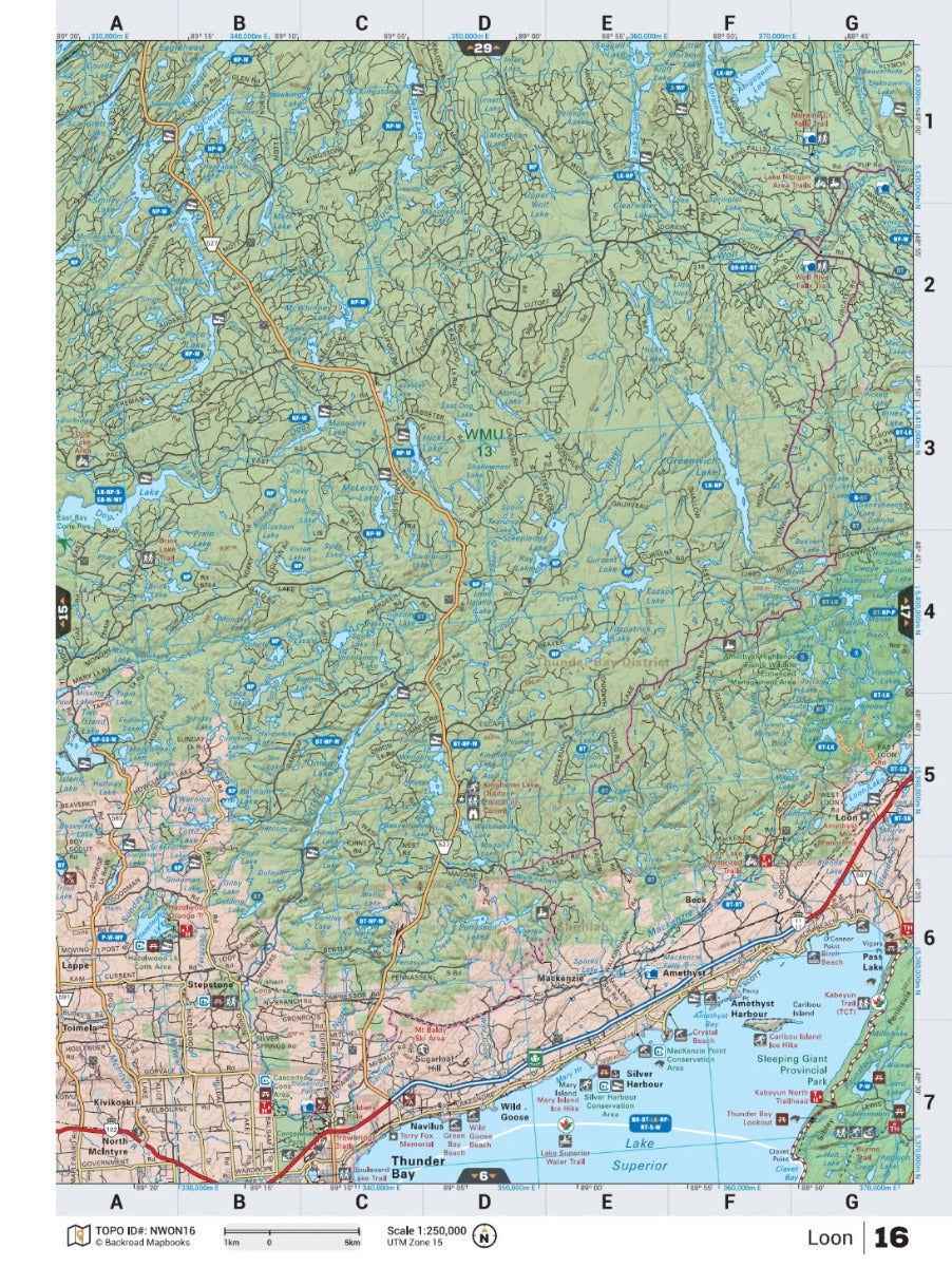 Carte routière du nord-ouest de l'Ontario