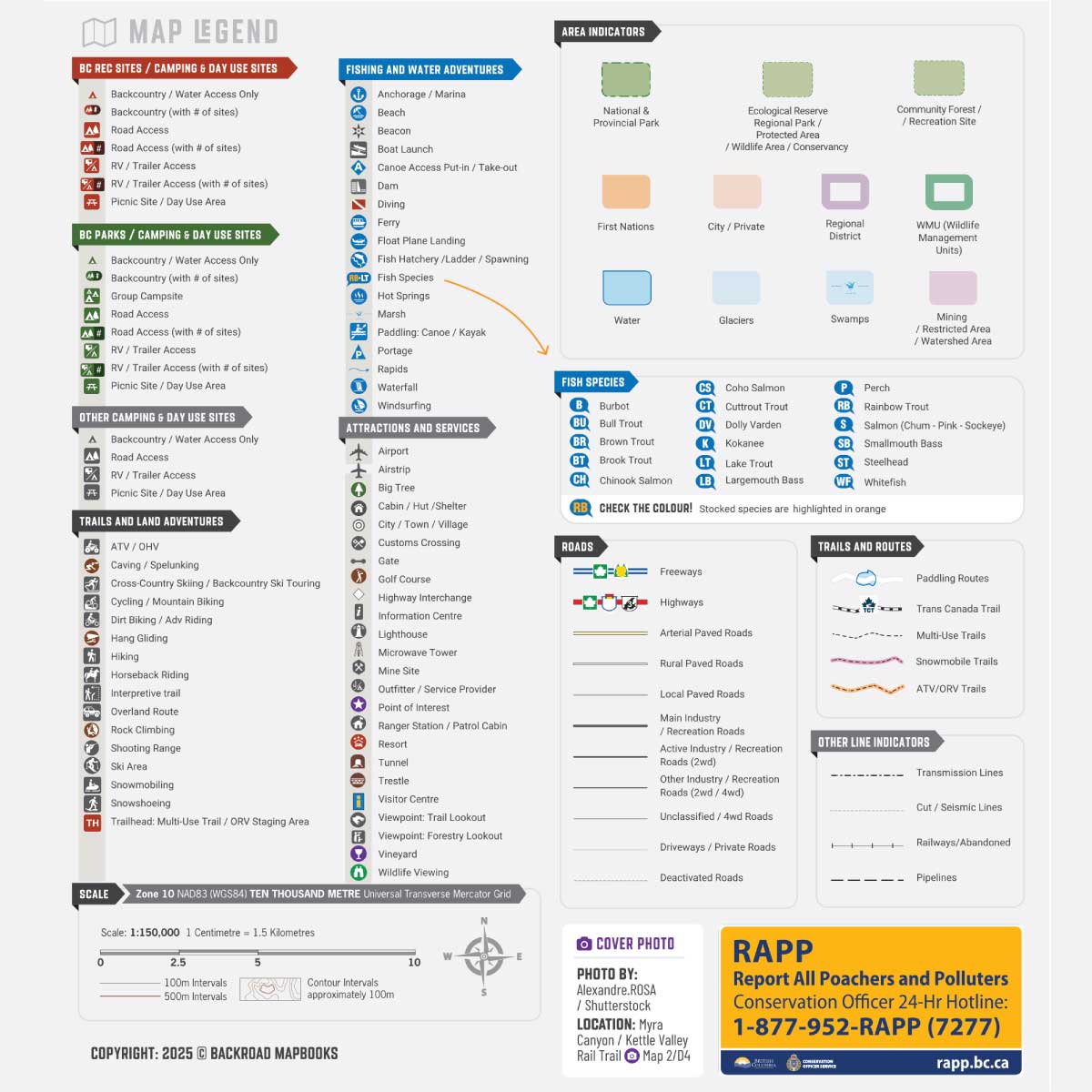 Okanagan Valley & Shuswap BC - Recreation Map