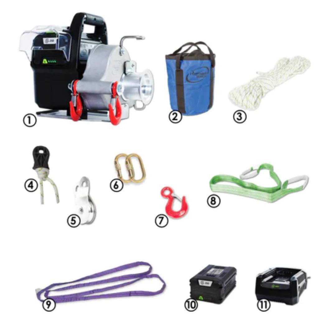 PCW3000-Li-A 80/82 V Battery Powered Pulling Winch Accessorized Package - Axeman.ca