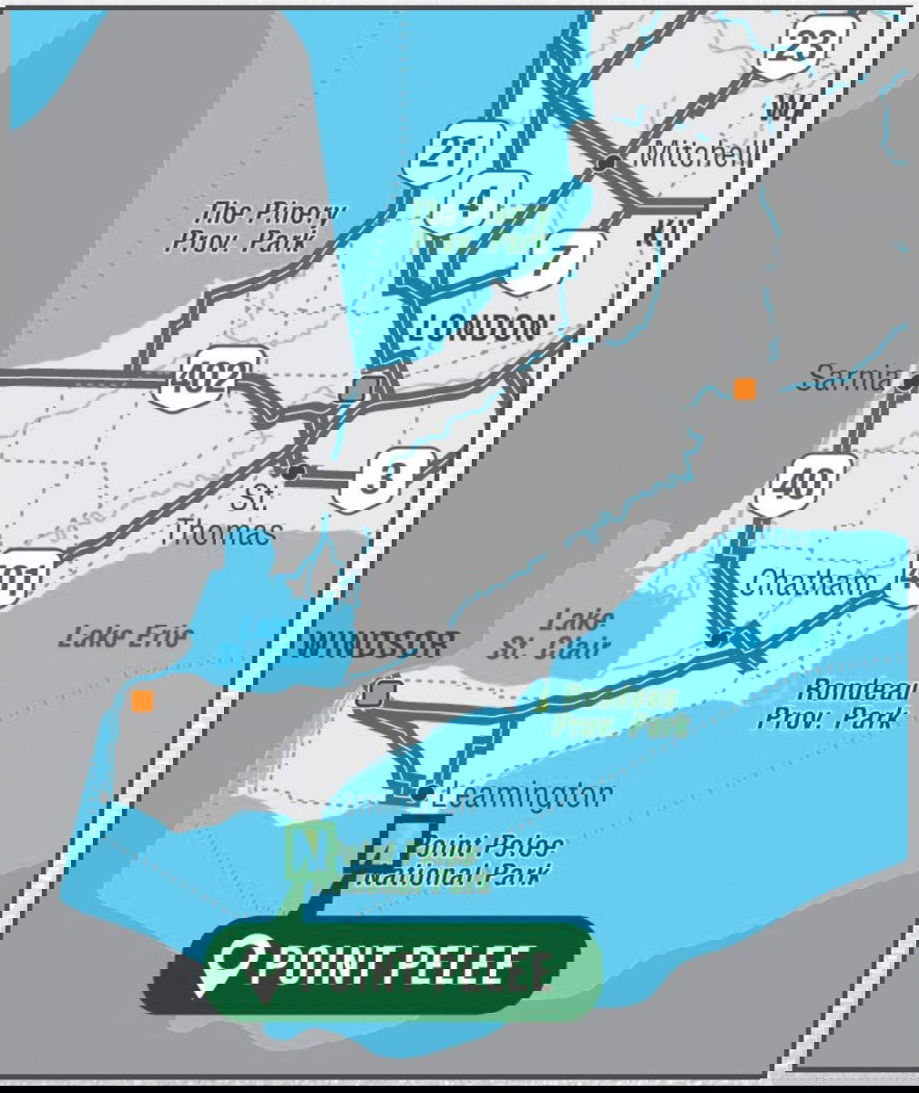 Point Pelee National Park Ontario - Park Map