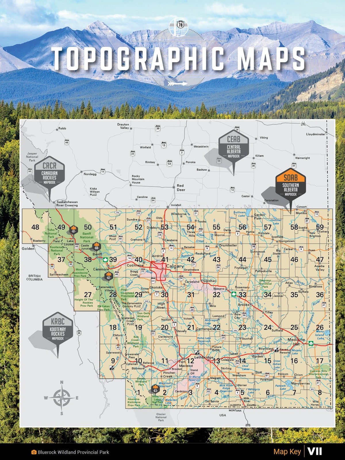Carte routière du sud de l'Alberta