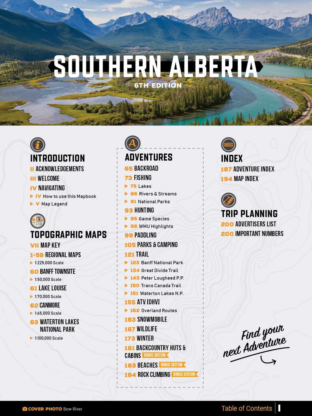 Carte routière du sud de l'Alberta