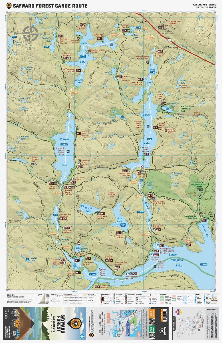 Sayward Forest Canoe Route BC - Destination Map