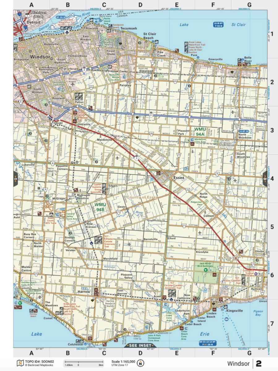 Carte routière du sud de l'Ontario