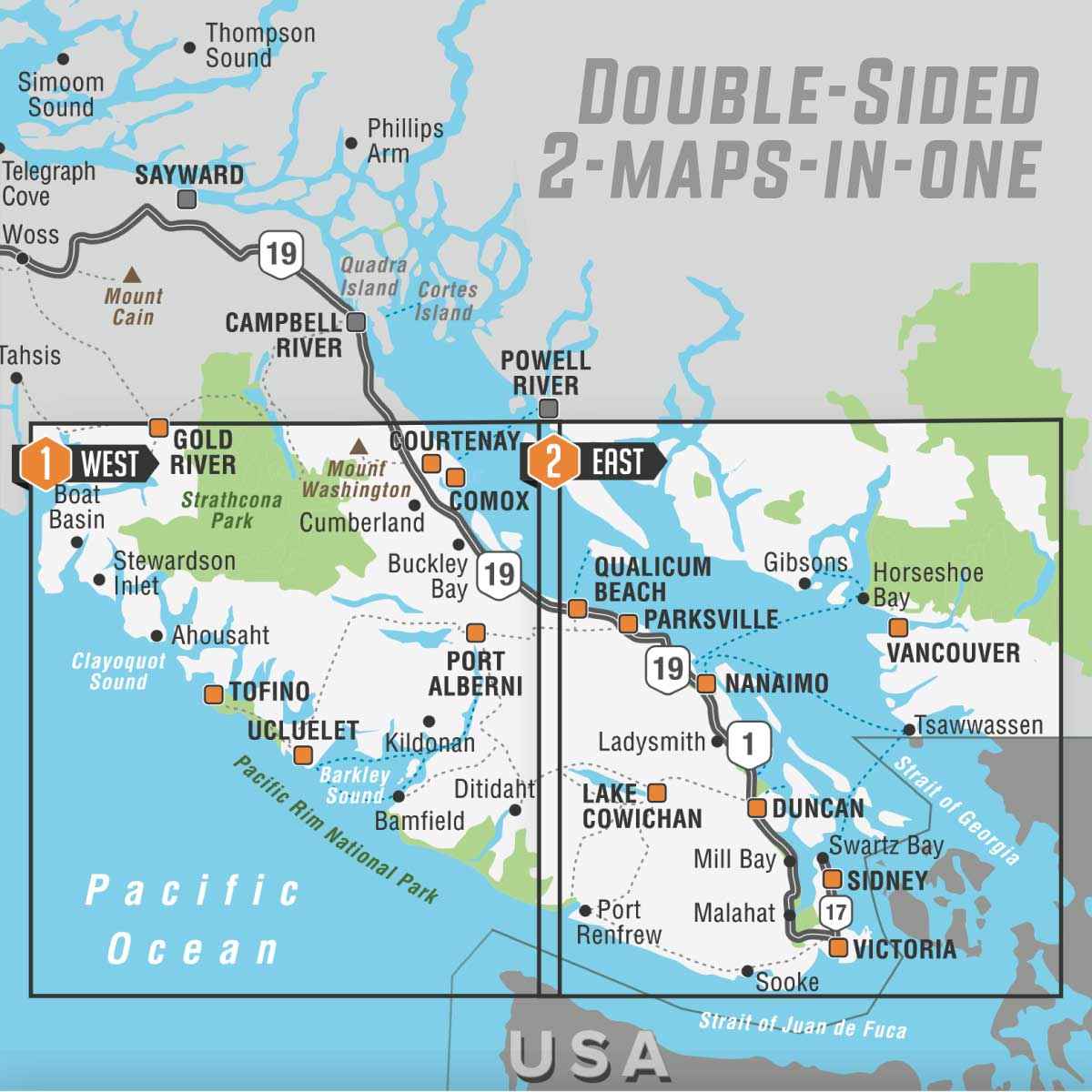 Carte récréative du sud de l'île de Vancouver (Colombie-Britannique)