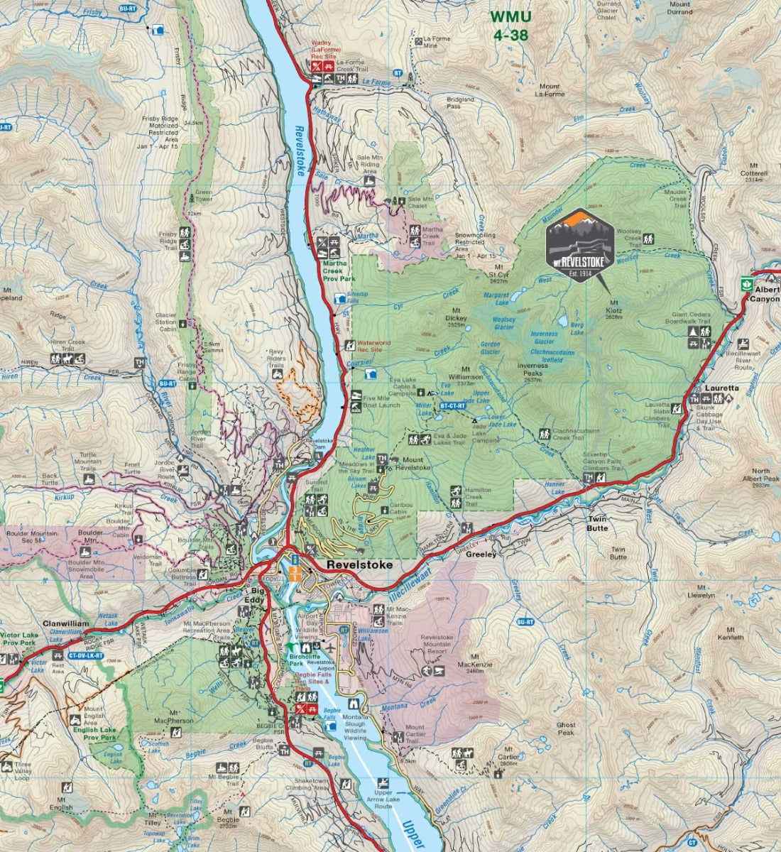 Carte récréative de West Kootenay (Colombie-Britannique)