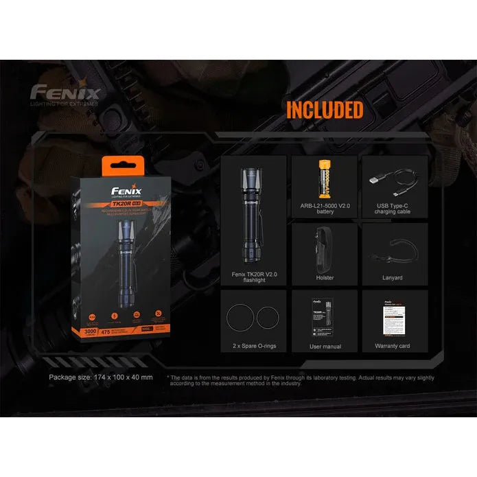 Fenix TK20R V2.0 Rechargeable LED Flashlight - 3000 Lumens