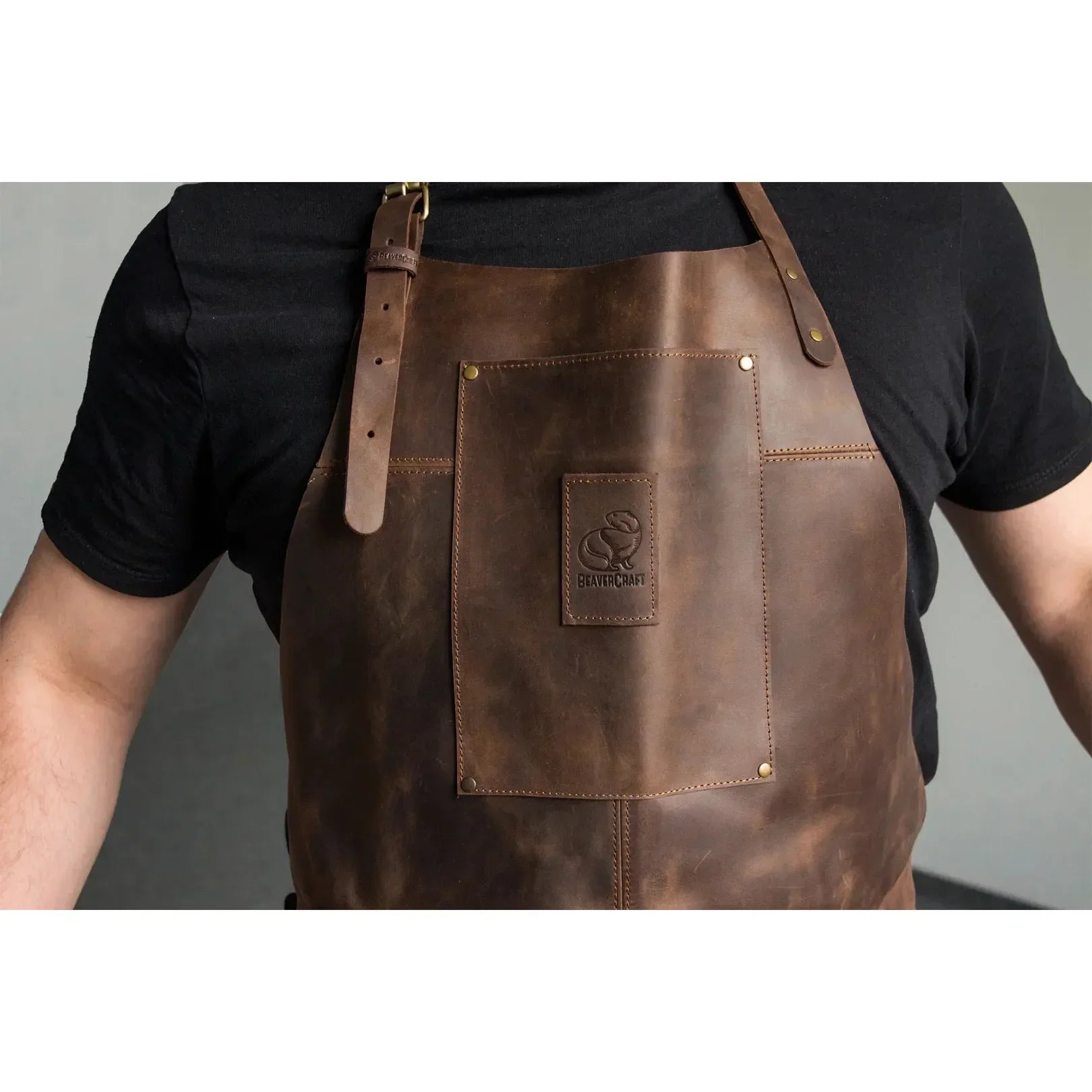 Adjustable Brown Leather Work Apron – Buy Online | Premium Quality